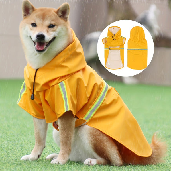 Reflective Waterproof Dog Raincoat with Hood