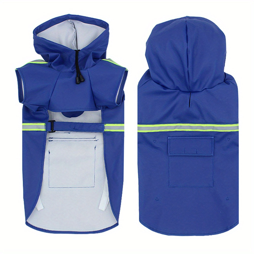 Reflective Waterproof Dog Raincoat with Hood