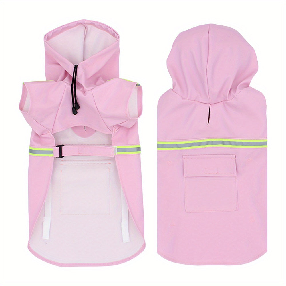 Reflective Waterproof Dog Raincoat with Hood