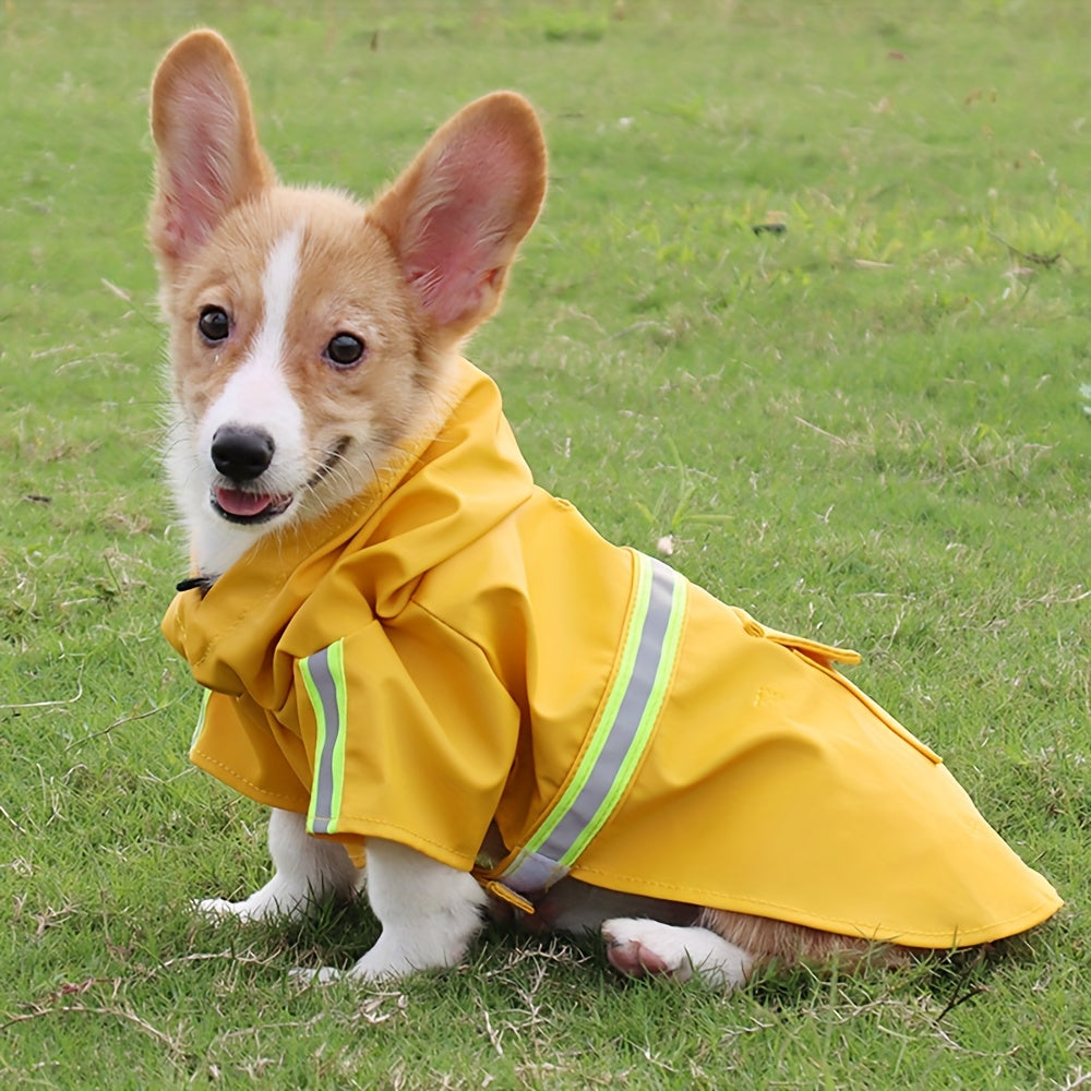 Reflective Waterproof Dog Raincoat with Hood