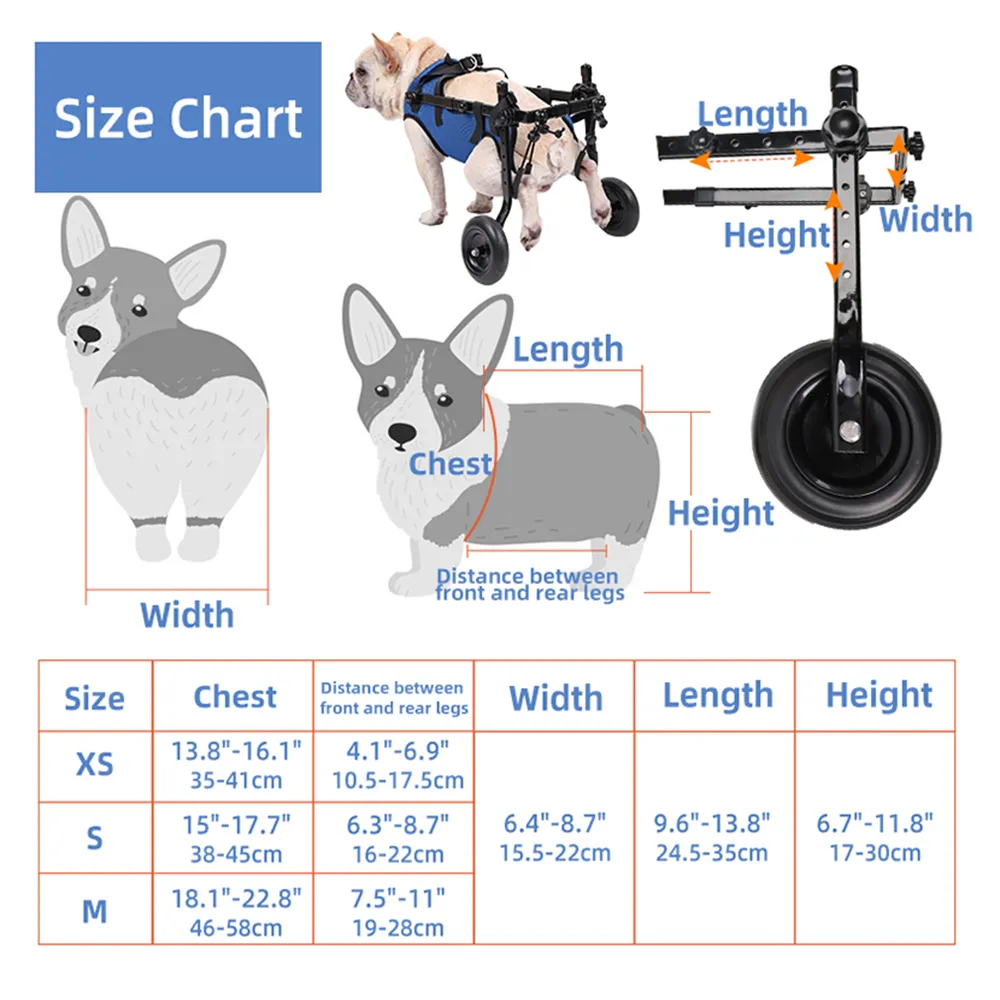 Adjustable Dog Wheelchair for Back Legs