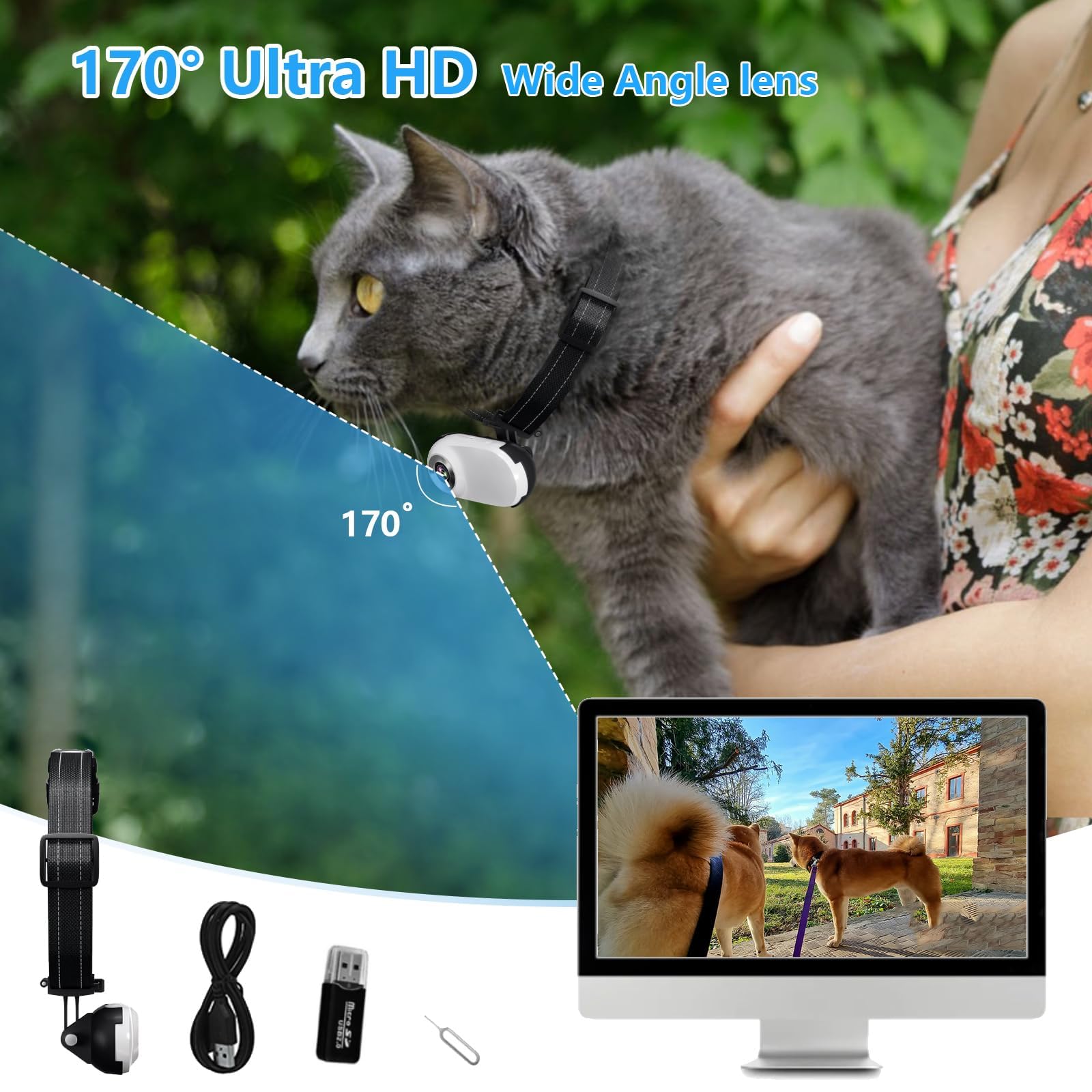 Pet Collar Camera for Cats and Dogs