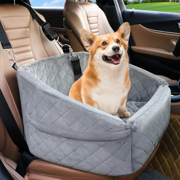 Dog Car Seat for Small & Medium Dogs, Memory Foam Booster Seat up to 35 lbs