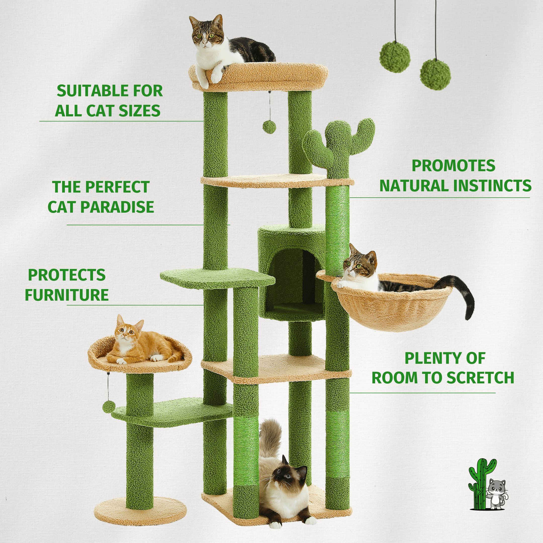 Cute Cactus Cat Tree